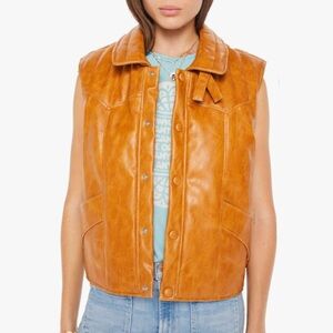 Mother The Huff and Puff Faux Leather Vest Detour Ahead